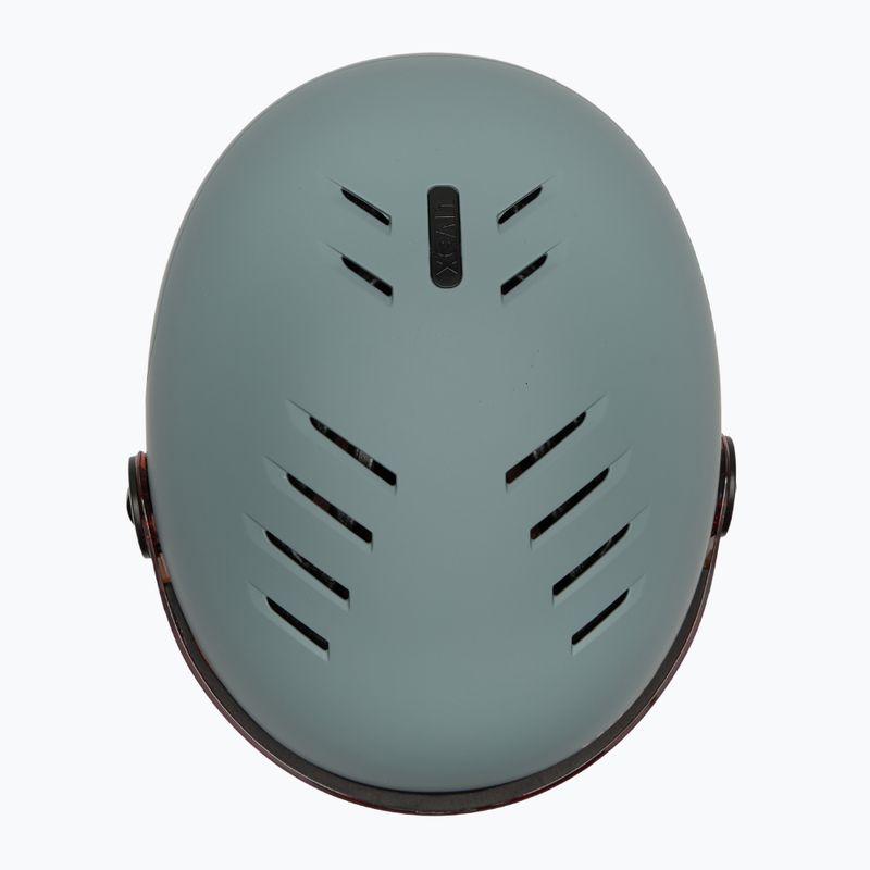 Cască de schi pentru copii  UVEX Rocket Visor Jr rhino/blush matt/mirror silver/lasergold lite 6