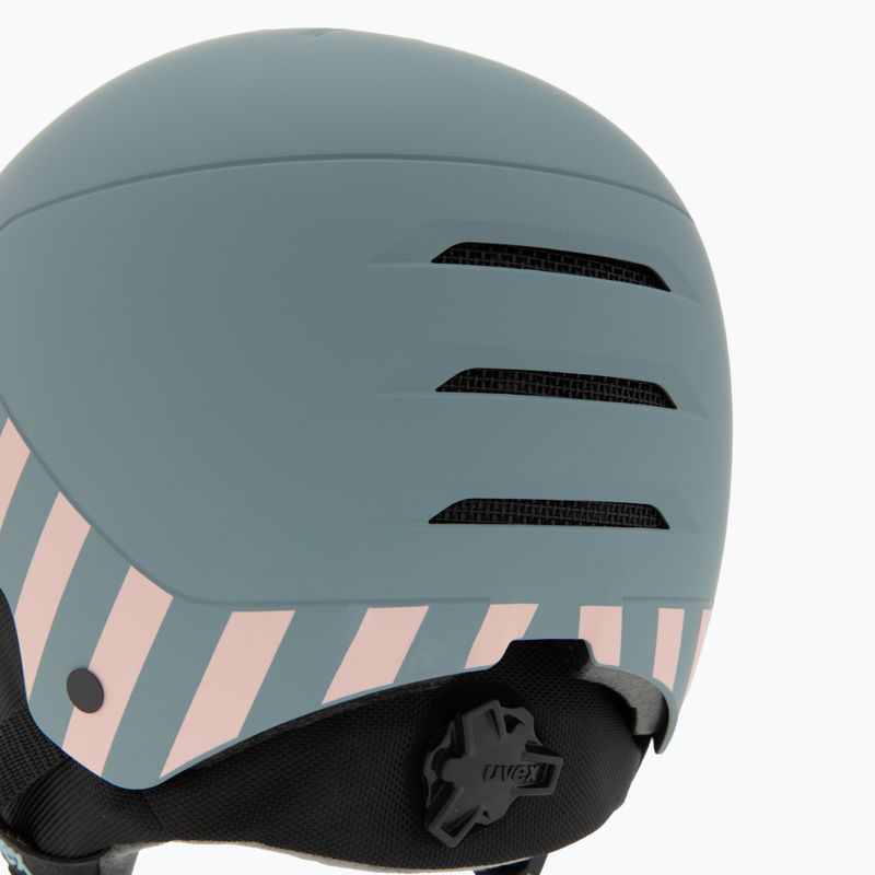 Cască de schi pentru copii  UVEX Rocket Visor Jr rhino/blush matt/mirror silver/lasergold lite 8