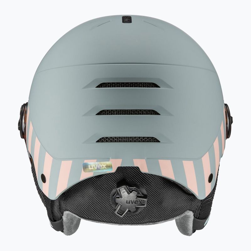 Cască de schi pentru copii  UVEX Rocket Visor Jr rhino/blush matt/mirror silver/lasergold lite 3