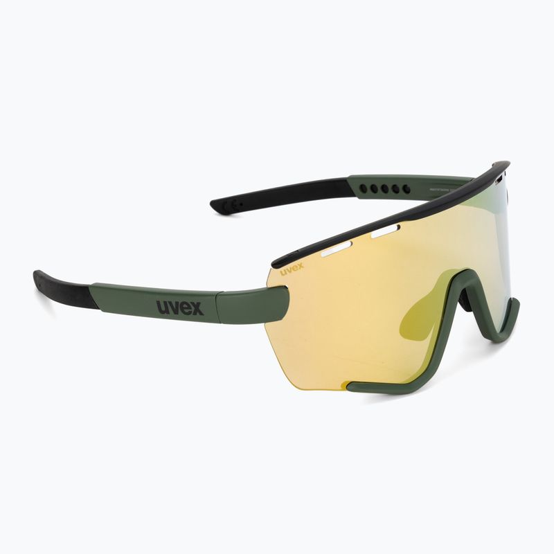 UVEX Sportstyle 236 Set de ochelari de ciclism verde mușchi, negru mat/galben oglindă 53/3/004/7216 2