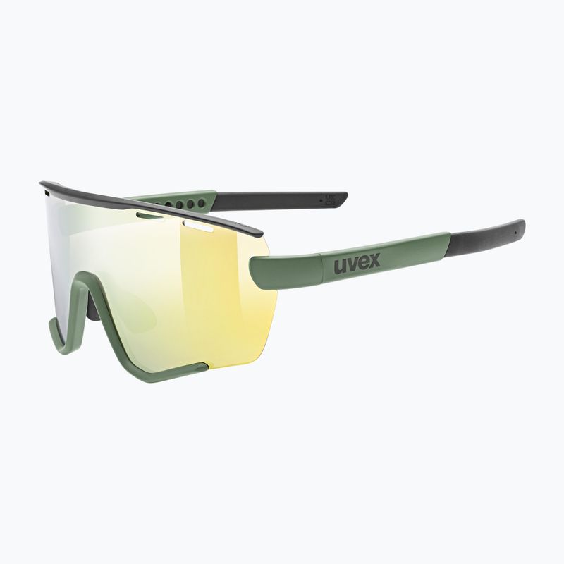 UVEX Sportstyle 236 Set de ochelari de ciclism verde mușchi, negru mat/galben oglindă 53/3/004/7216 7