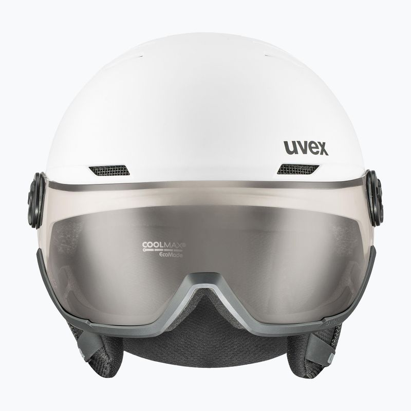 Cască de schi UVEX Wanted Visor Pro V alb mat/variomatc smoke 7