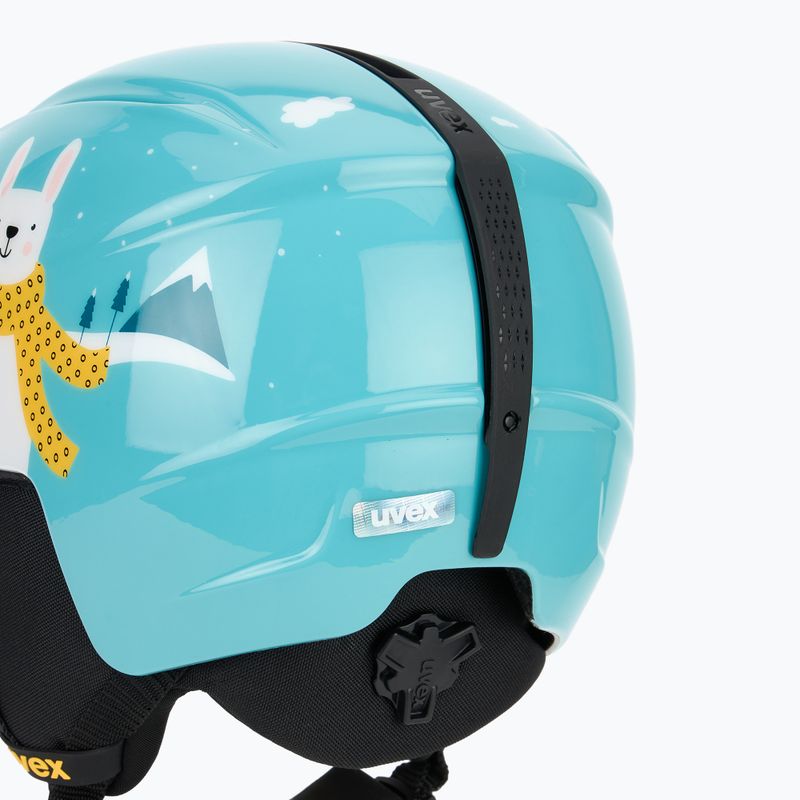Cască de schi pentru copii UVEX Viti Jr turquoise rabbit 8