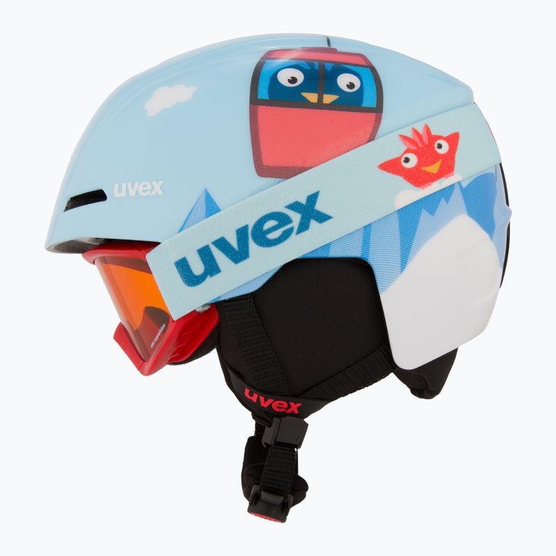 Cască de schi pentru copii  UVEX Viti Set + gogle Speedy Pro light blue birdy/lasergold lite 4