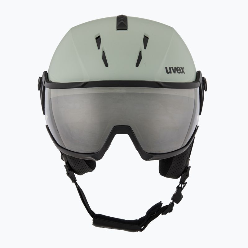 Cască de schi UVEX Instinct Visor oxid green matt/mirror silver/smoke 2