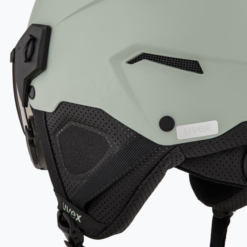 Cască de schi UVEX Instinct Visor oxid green matt/mirror silver/smoke 7