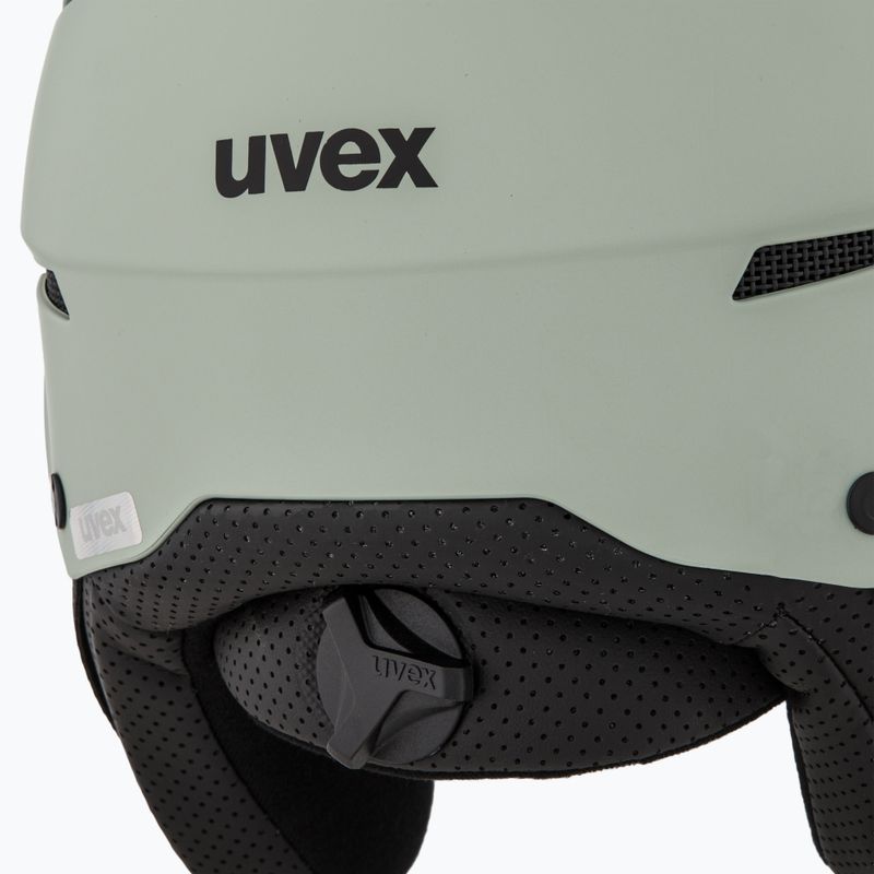 Cască de schi UVEX Instinct Visor oxid green matt/mirror silver/smoke 8