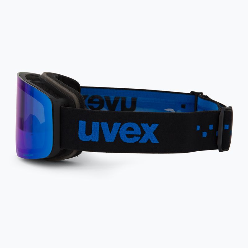 Ochelari de schi pentru copii UVEX Pwdr FM black matt/mirror blue smoke clear