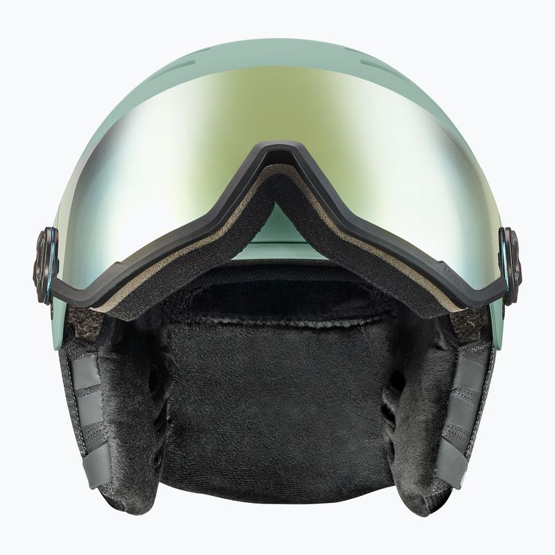 Cască de schi UVEX Wanted Visor oxid green matt/mirror gold/smoke 2