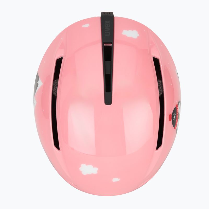 Cască de schi pentru copii  UVEX Viti Set + gogle Speedy Pro pink penguin/lasergold lite 6