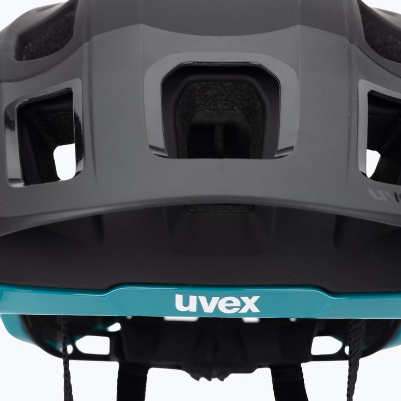 Cască de bicicletă UVEX React black/teal matt 7