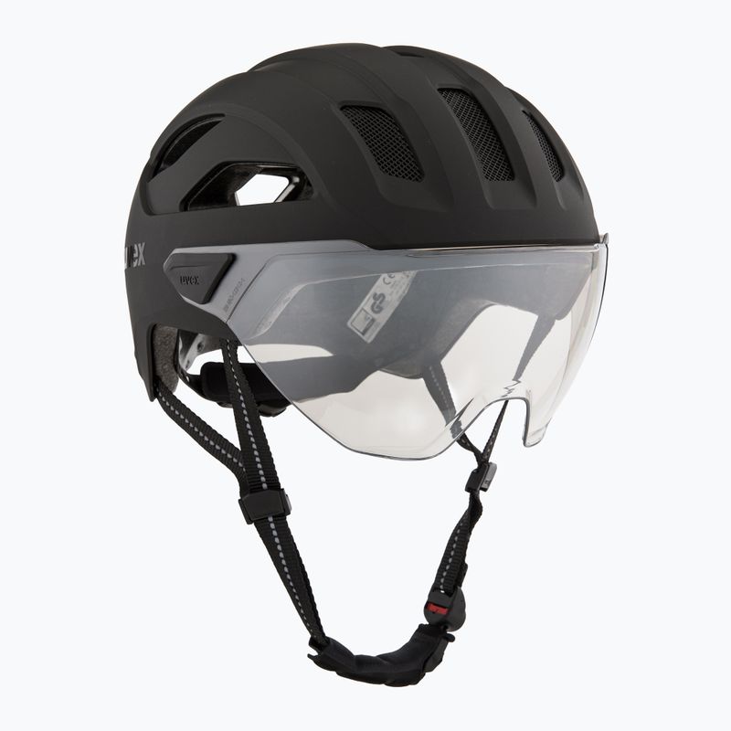 Cască de bicicletă UVEX Stride Visor black matt/litemirror silver