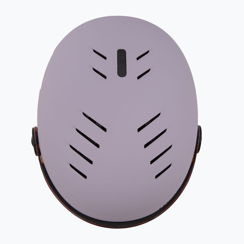 Cască de schi pentru copii UVEX Rocket Visor Jr cool lavender abstract matt/mirrorsilver/lasergold 6