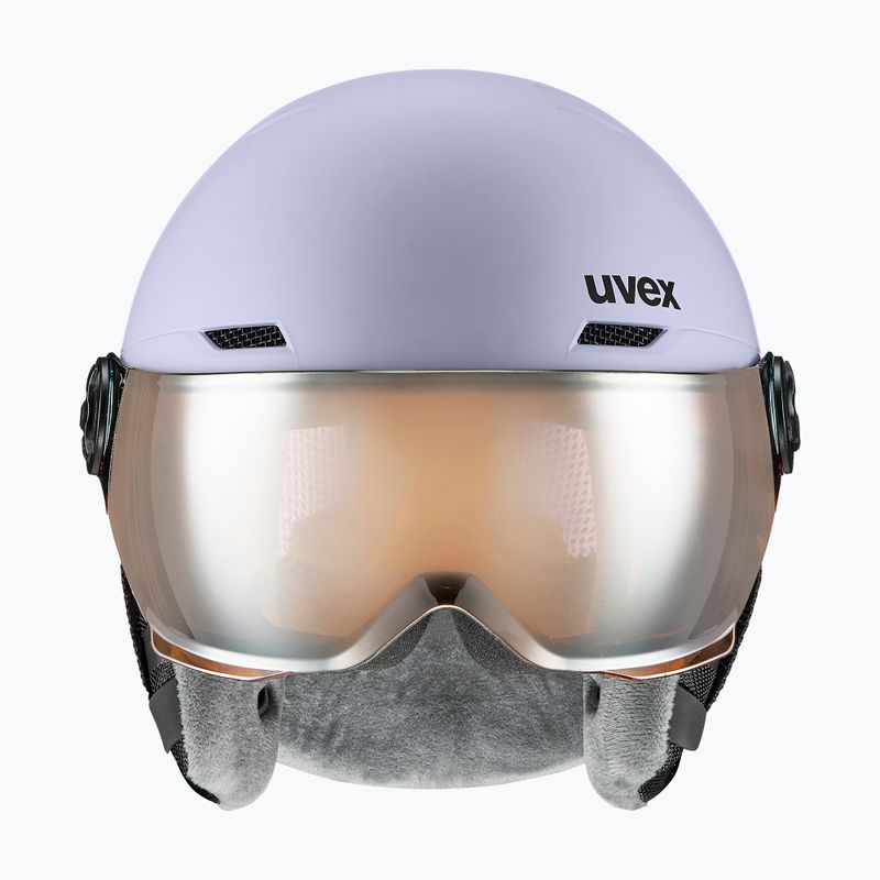 Cască de schi pentru copii UVEX Rocket Visor Jr cool lavender abstract matt/mirrorsilver/lasergold 2