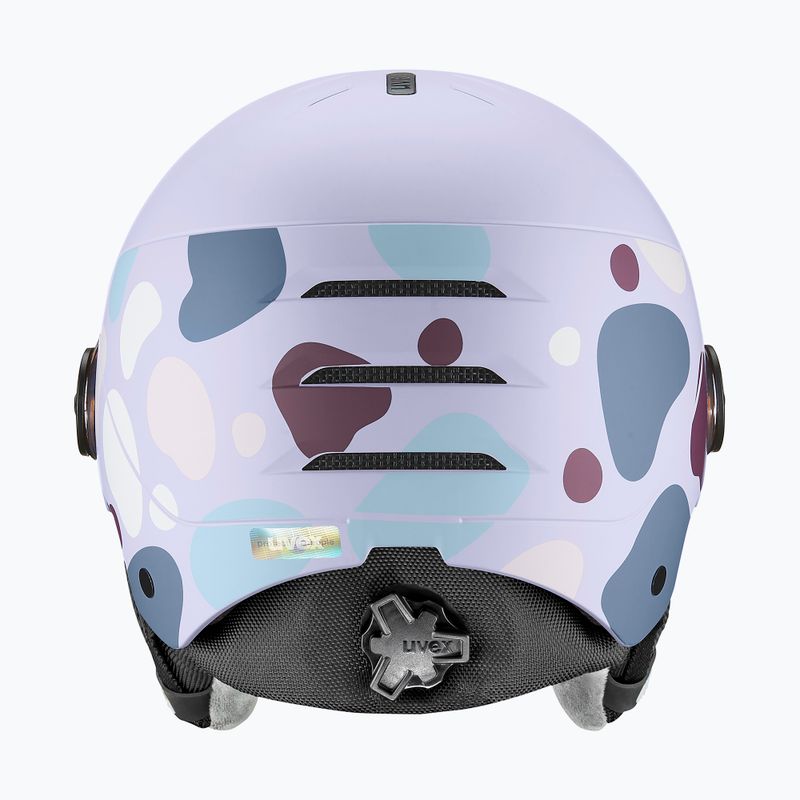 Cască de schi pentru copii UVEX Rocket Visor Jr cool lavender abstract matt/mirrorsilver/lasergold 4
