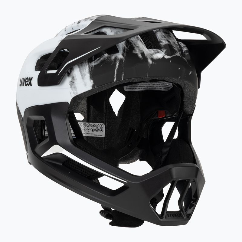 Cască de ciclism pentru copii UVEX React Fullface Jr black/white matt