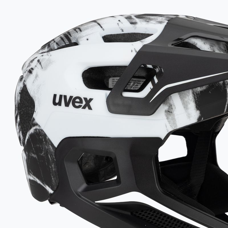 Cască de ciclism pentru copii UVEX React Fullface Jr black/white matt 7