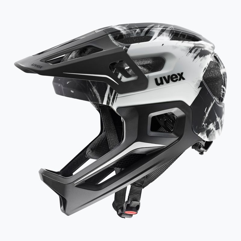 Cască de ciclism pentru copii UVEX React Fullface Jr black/white matt