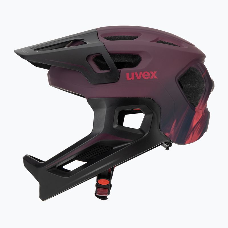 Cască de ciclism pentru copii UVEX React Fullface Jr cranberry matt 3