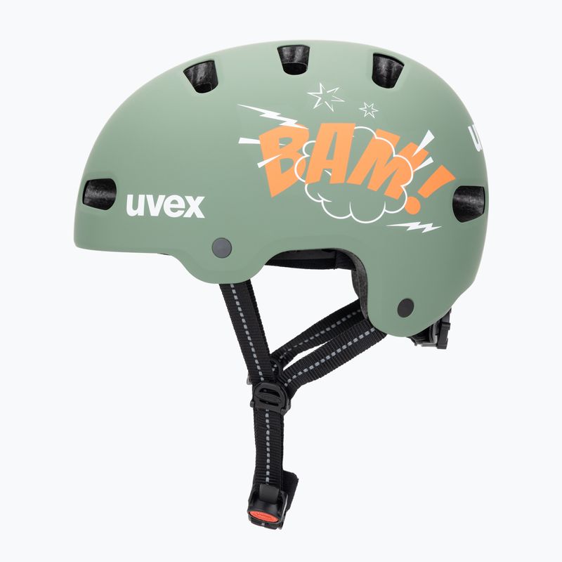 Cască pentru copii UVEX Kid 4 Style bam moss green/papaya matt 3