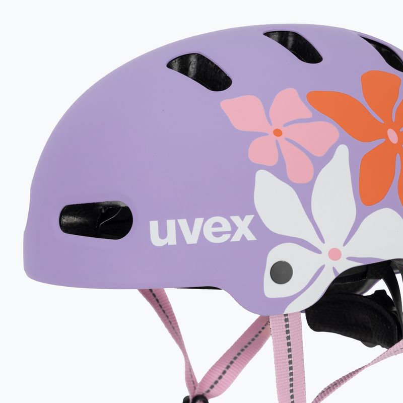 Cască pentru copii UVEX Kid 4 Style flower lilac matte 7