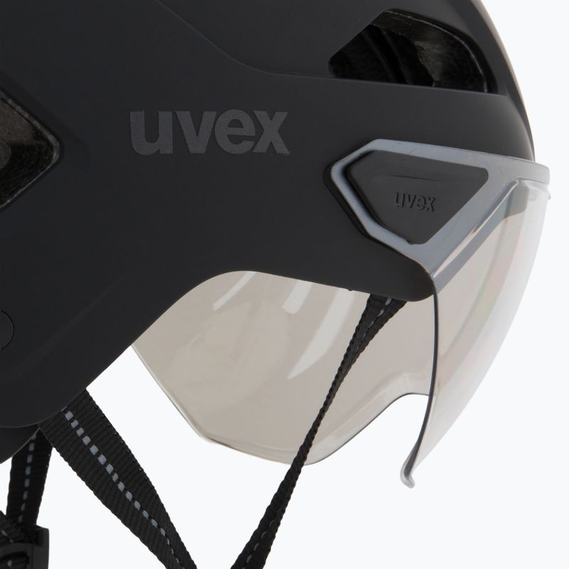 Cască de ciclism UVEX Stride Visor black matt/lite mirror silver 8