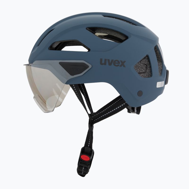Cască de ciclism UVEX Stride Visor stone blue matt/lite mirror silver 3