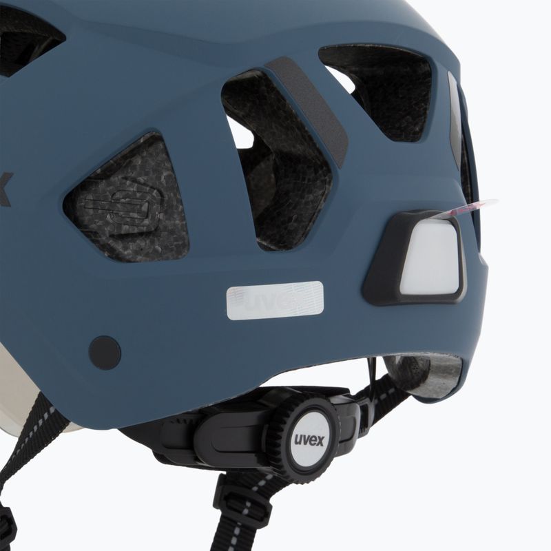 Cască de ciclism UVEX Stride Visor stone blue matt/lite mirror silver 7