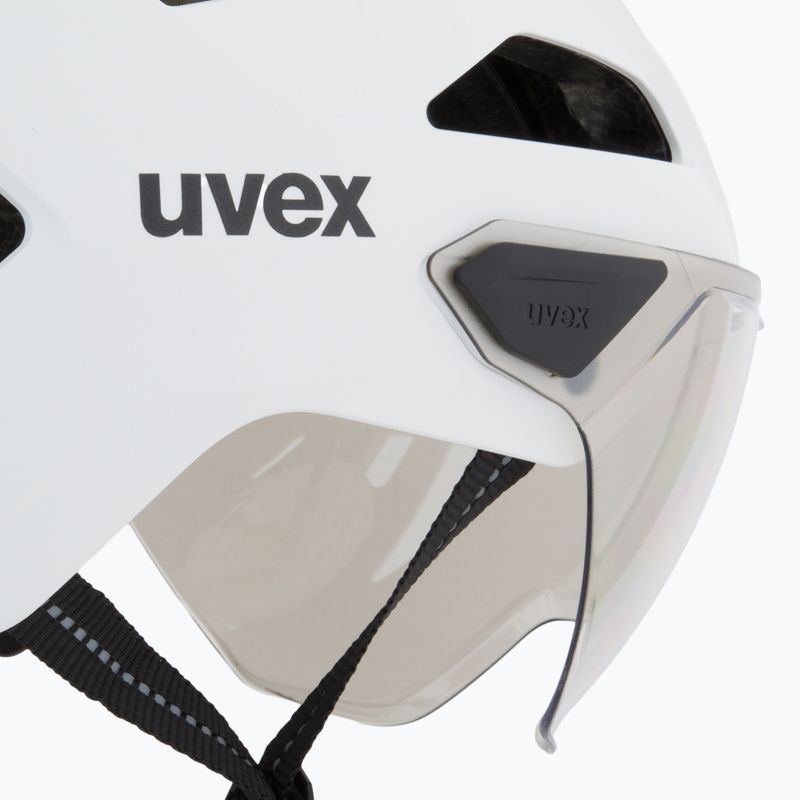 Cască de ciclism UVEX Stride Visor white matt/lite mirror silver 8