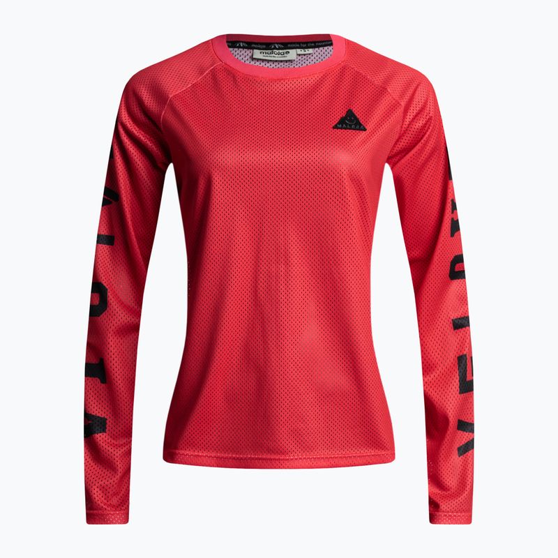Tricou de ciclism pentru femei Maloja ElferkofelM LS roșu 35197
