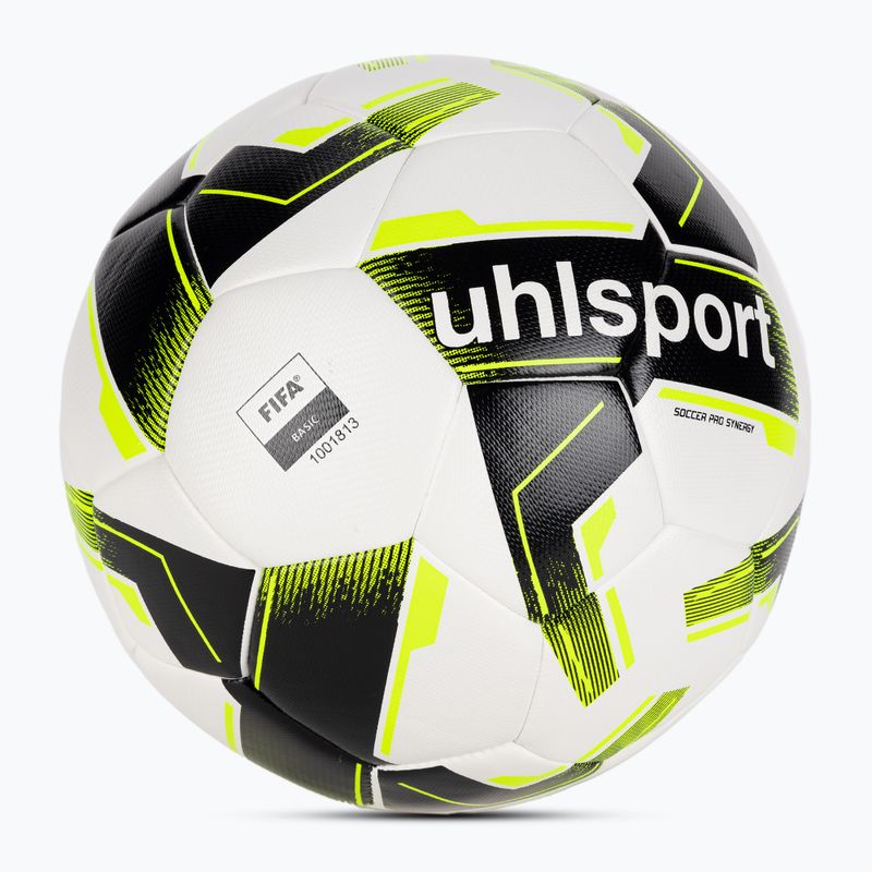 Minge de fotbal uhlsport Soccer Pro Synergy white/black/fluo yellow mărime 5 2