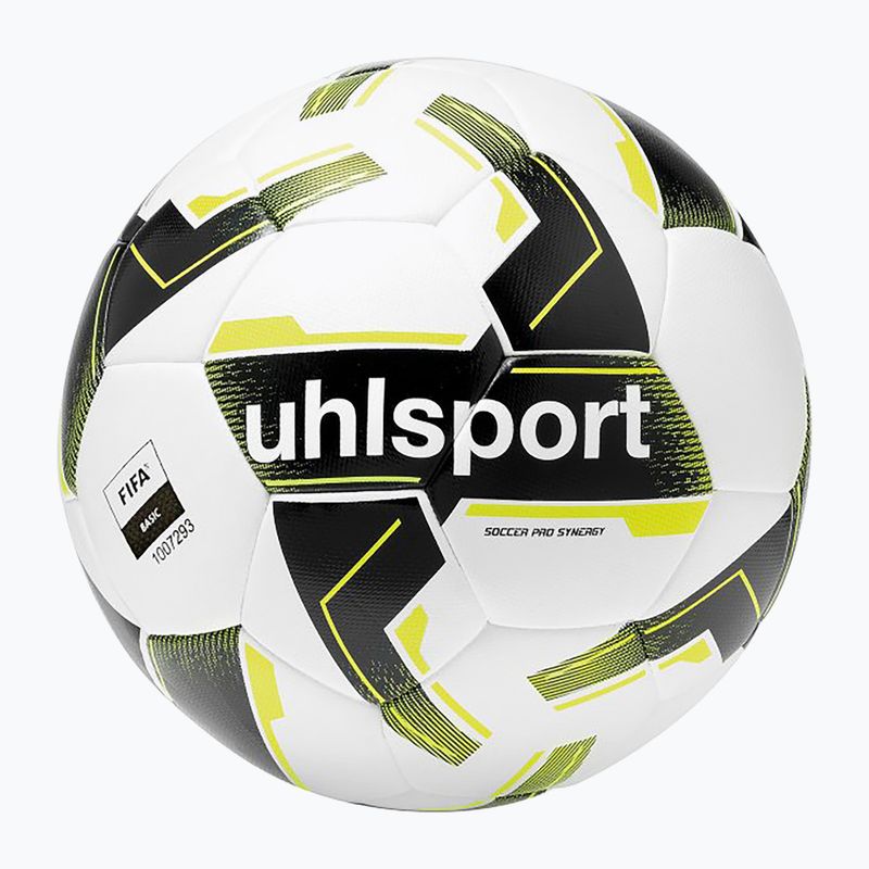 Minge de fotbal uhlsport Soccer Pro Synergy white/black/fluo yellow mărime 5 4