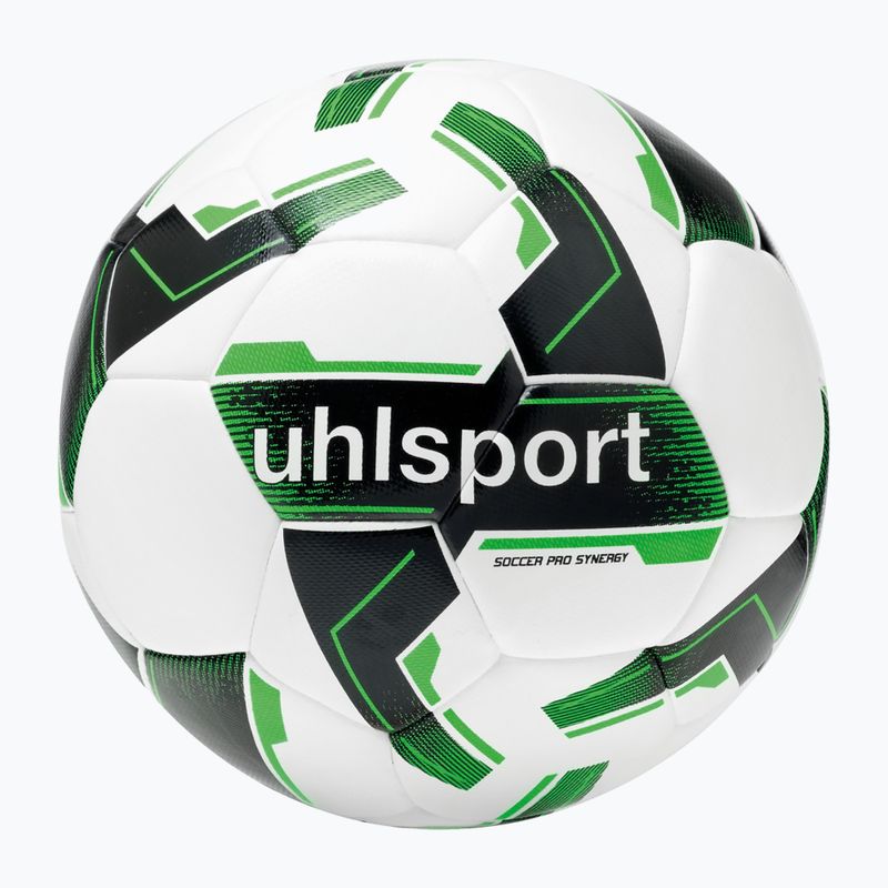 Minge de fotbal uhlsport Soccer Pro Synergy white/black/fluo green mărime 3 4