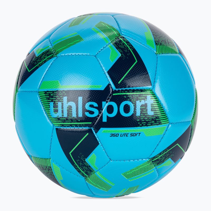 Minge de fotbal uhlsport Lite Soft 350 ice blue/navy/fluo green mărime 5
