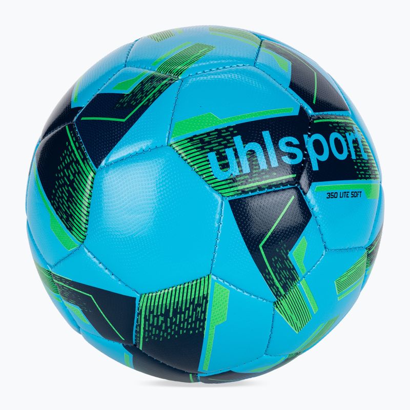 Minge de fotbal uhlsport Lite Soft 350 ice blue/navy/fluo green mărime 5 2