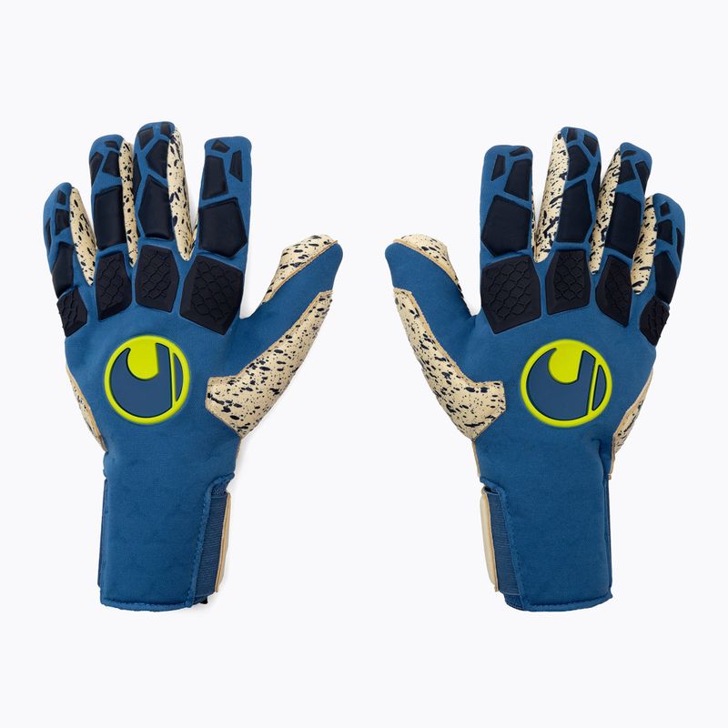 Uhlsport Hyperact Hyperact Supergrip+ Mănușă de portar cu degete încondeiate albastru-alb 101123101