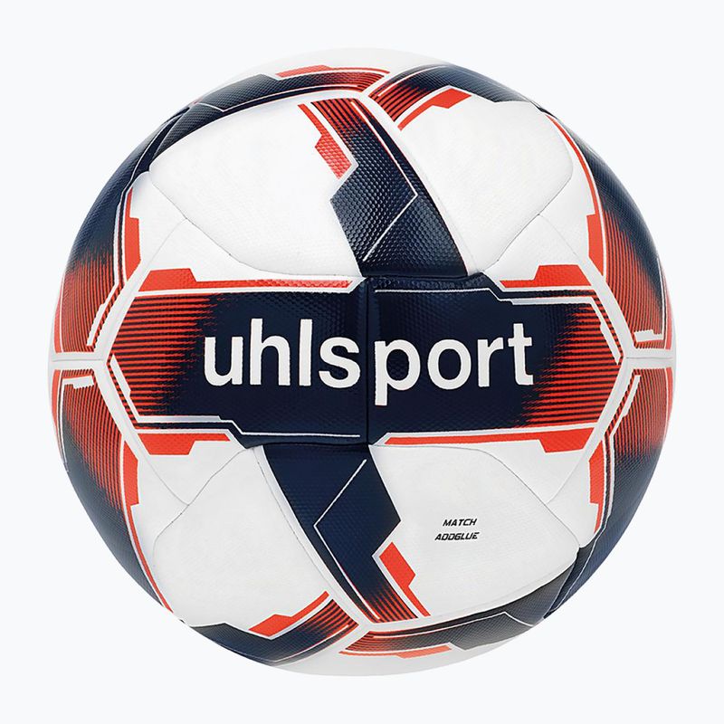 Minge de fotbal  uhlsport Match Addglue white/navy/fluo red rozmiar 5 4