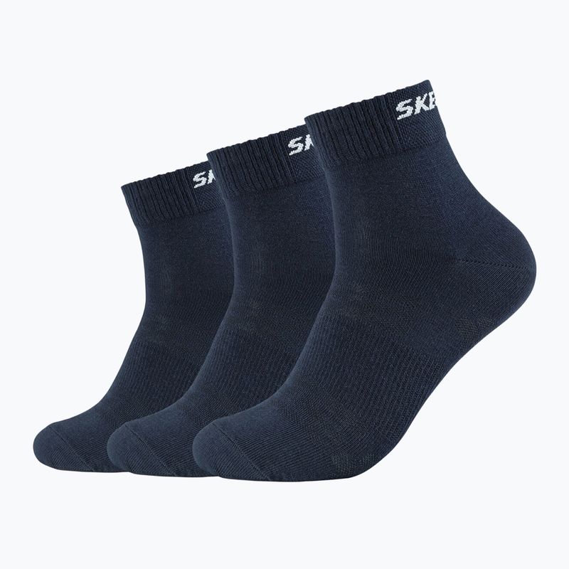 Șosete Skechers Mesh Ventilation Quarter 3 pairs navy