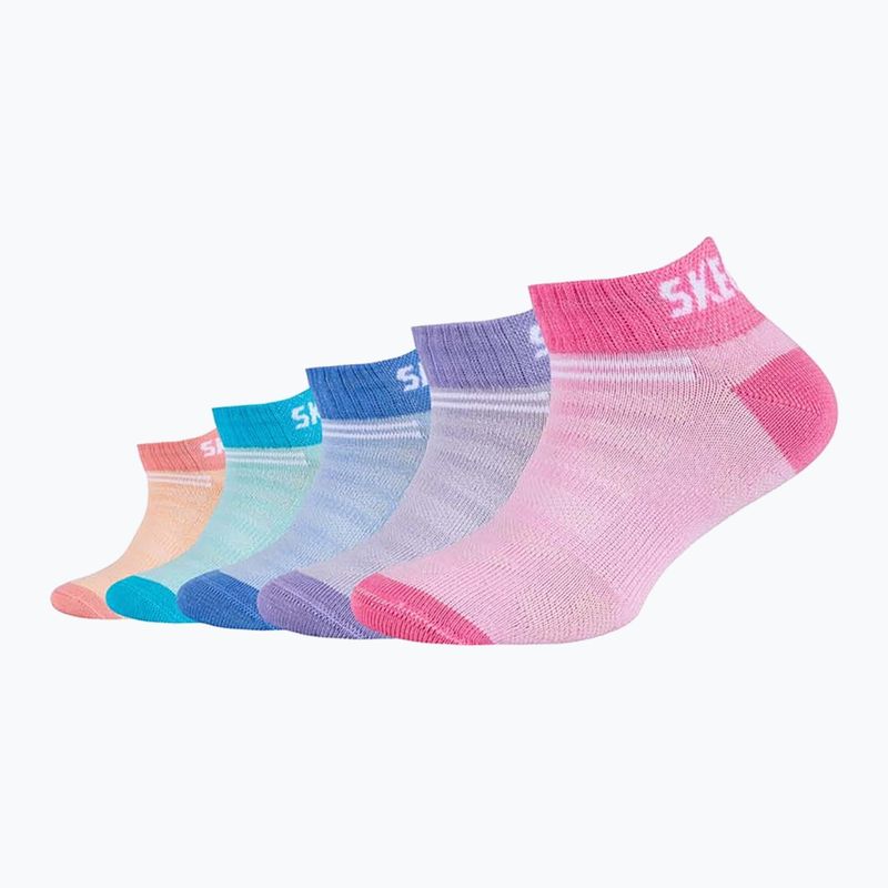 Șosete pentru copii Skechers Mesh Ventilation Sneaker 5 pairs prism pink