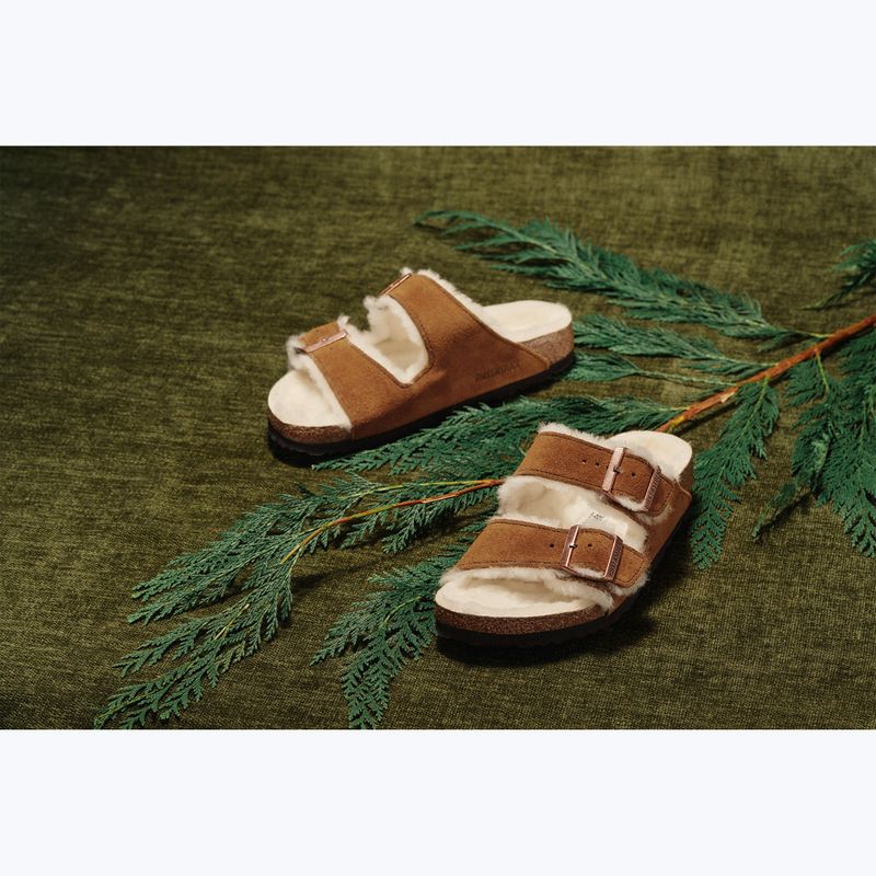Papuci BIRKENSTOCK Arizona Shearling SL Narrow mink 4