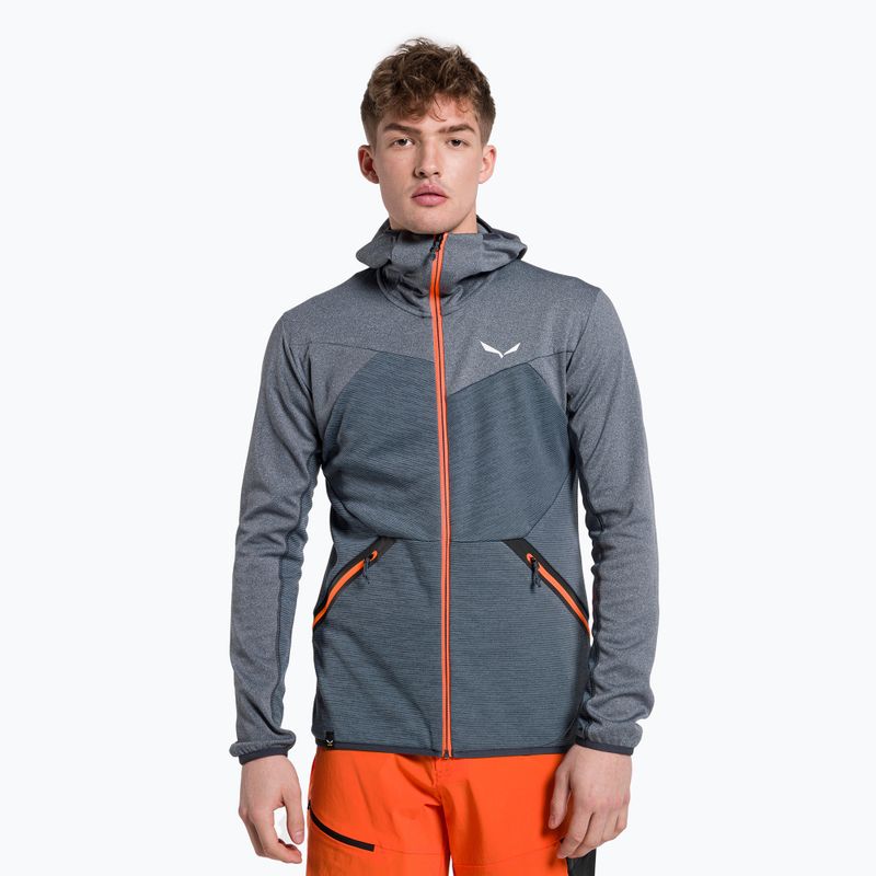 Pulover bărbătesc Salewa Puez Melange PL FZ Hoody Pulover cu glugă albastru 00-0000027386