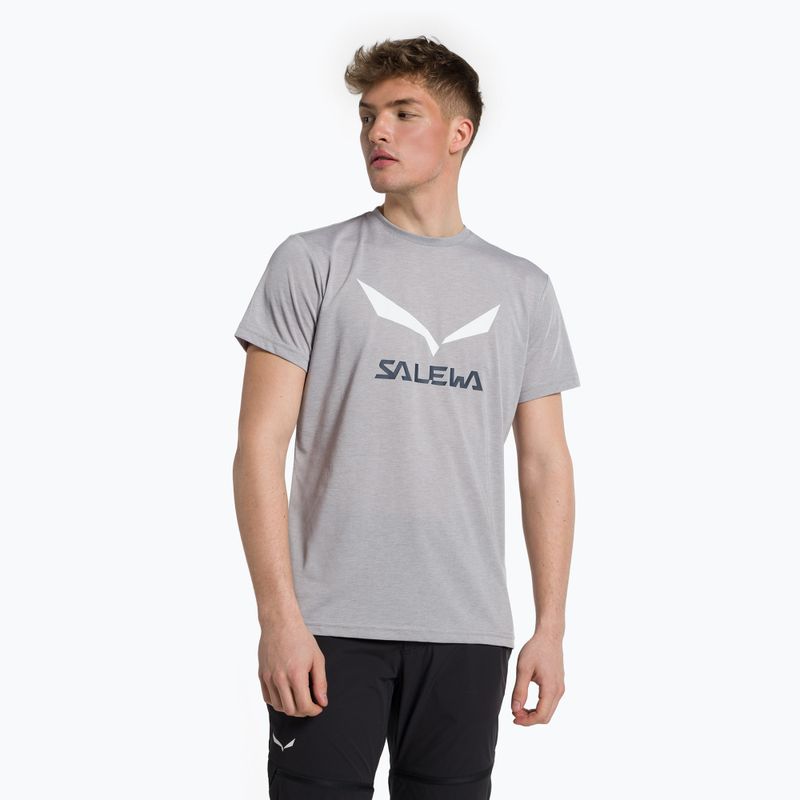 Cămașă de trekking pentru bărbați Salewa Solidlogo Dry gri 00-0000027018