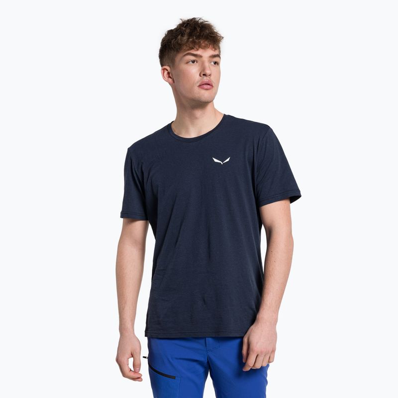 Tricou de trekking pentru bărbați Salewa Alpine Hemp Logo albastru marin 00-0000028132