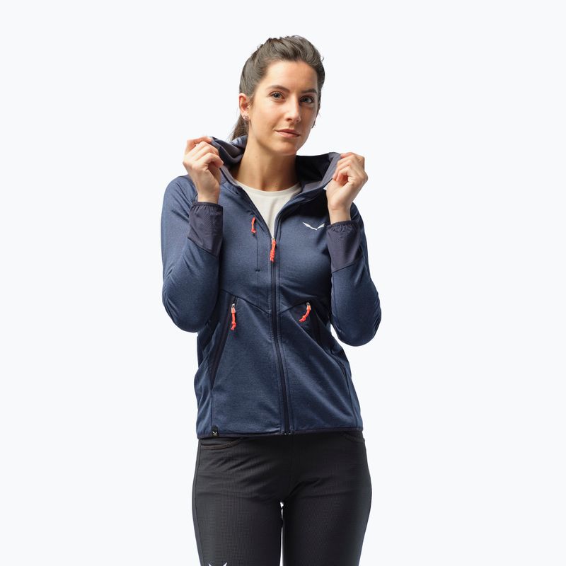 Pulover cu glugă pentru femei Salewa Agner Hybrid PL/DST FZ Hoody albastru marin 00-0000027372 8