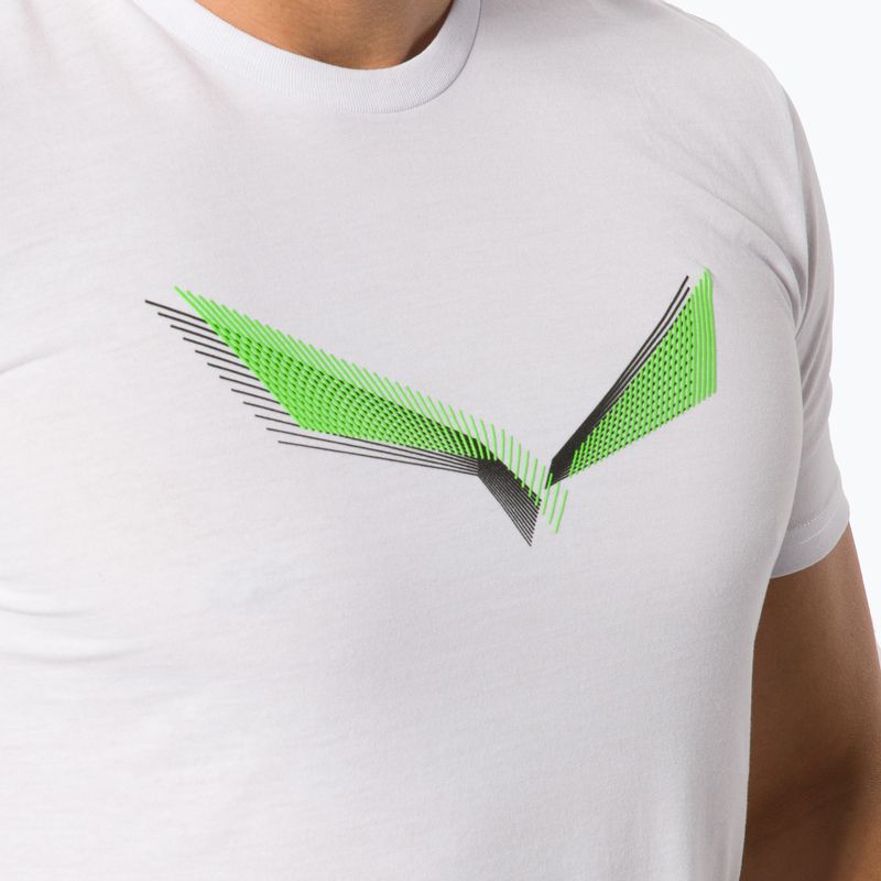 Cămașă de trekking pentru bărbați Salewa Lines Graphic Dry albă 00-0000028065 4