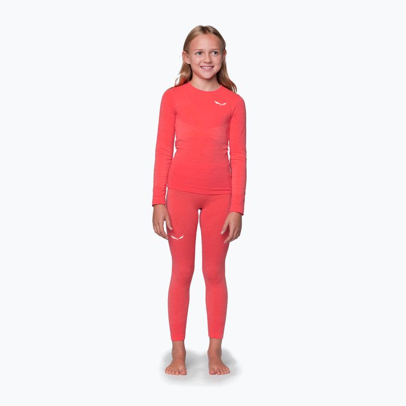 Pantaloni termoactivi pentru copii Salewa Zebru Medium Warm AMR fluo coral 2