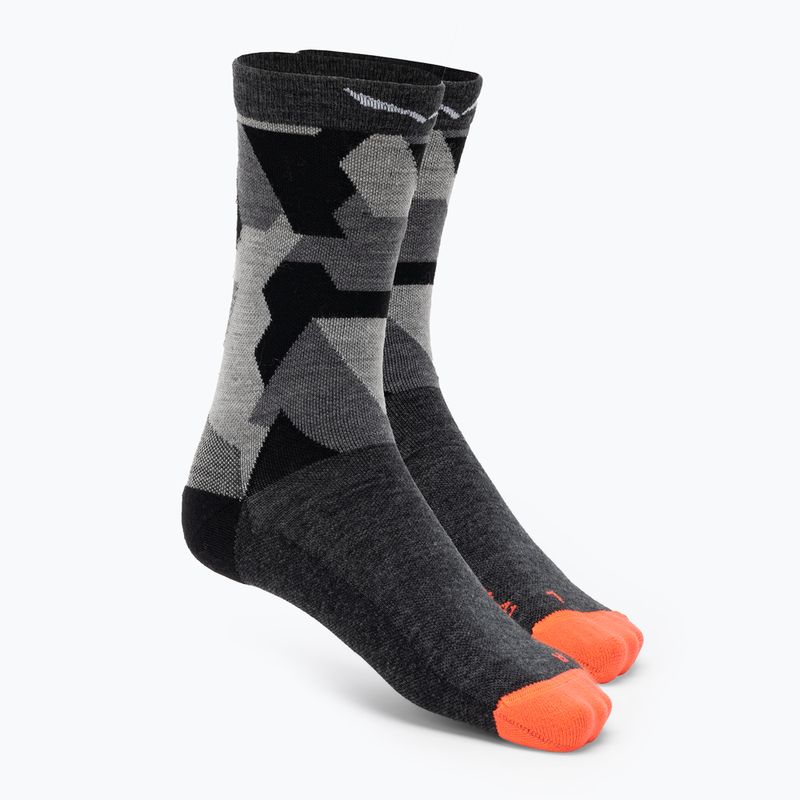 Șosete de trekking pentru femei Salewa Pedroc Camo AM Crew negru-gri 00-0000069038