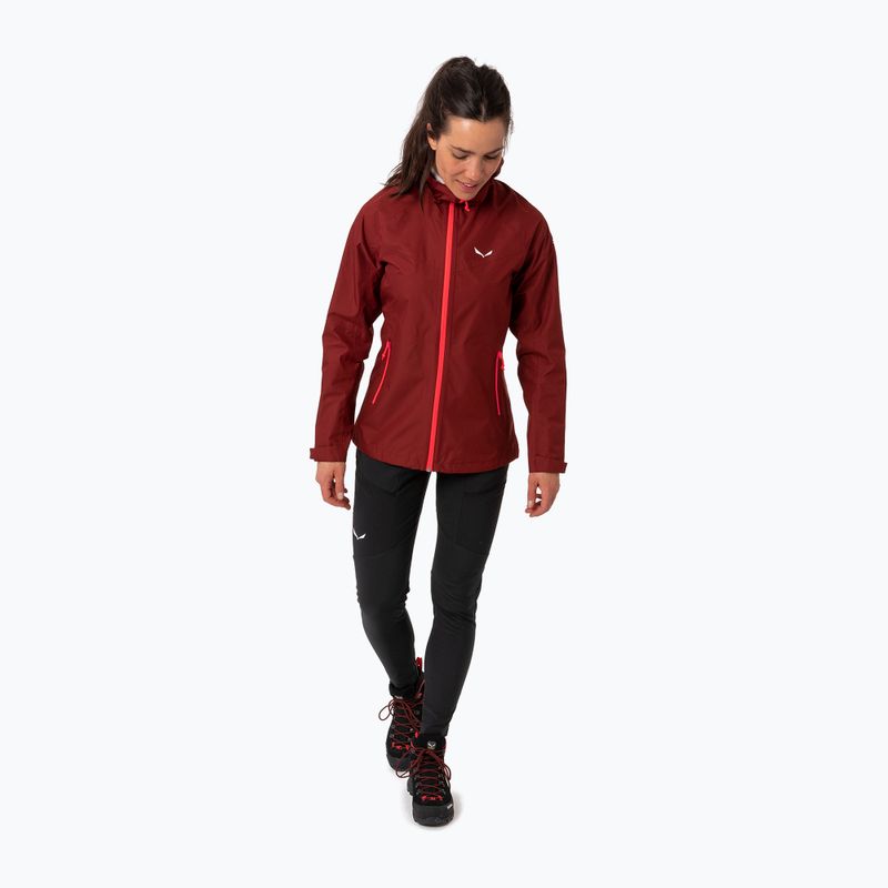Jachetă de ploaie pentru femei Salewa Puez Aqua 3 PTX burgundy 00-0000024546