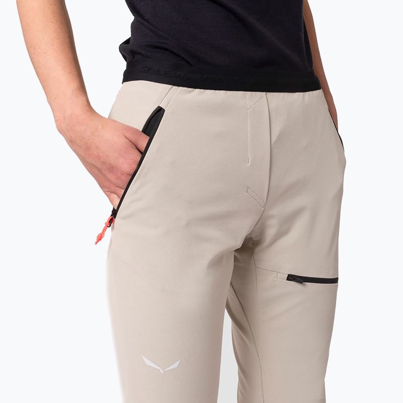 Pantaloni softshell pentru femei Salewa Sella DST Lights oatmeal 3