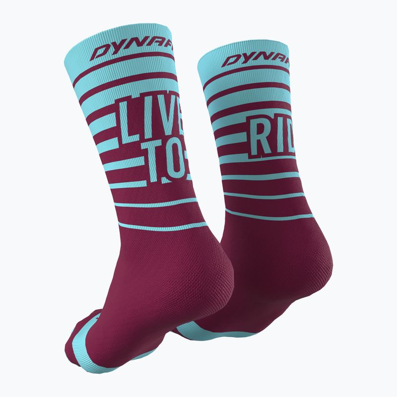 Șosete de ciclism DYNAFIT Live To Ride maroon-albastre 08-0000071746 2